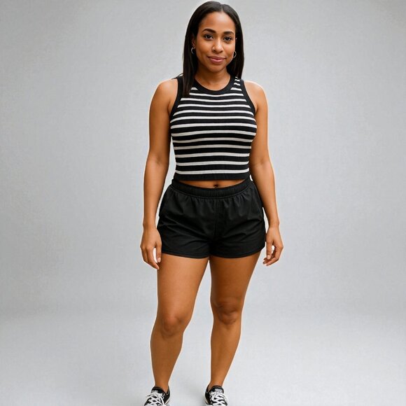 Striped Sleeveless Knitted Base Shirt - Picture 6 of 6